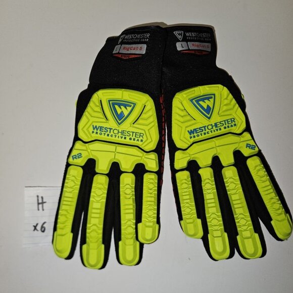 6 pairs of new Westchester RigCat 5 Gloves size L — synthetic leather palm - Picture 1 of 11